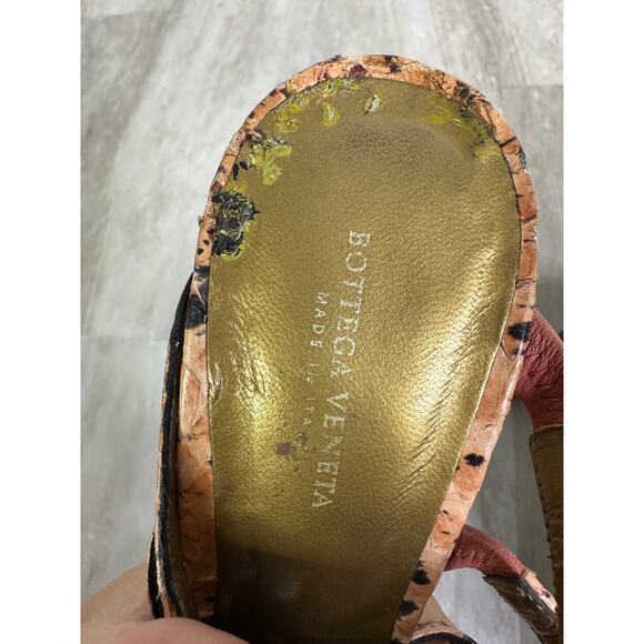 Bottega Veneta Snakeskin Strappy Heels Size 37 - Picture 12 of 12